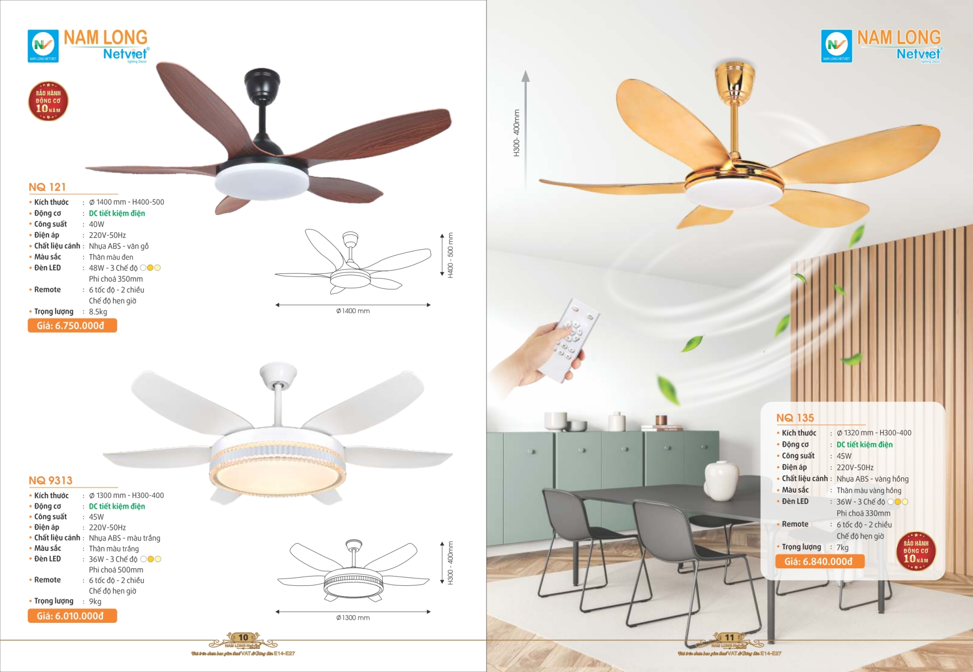 Bảng giá đèn trang trí Nam Long